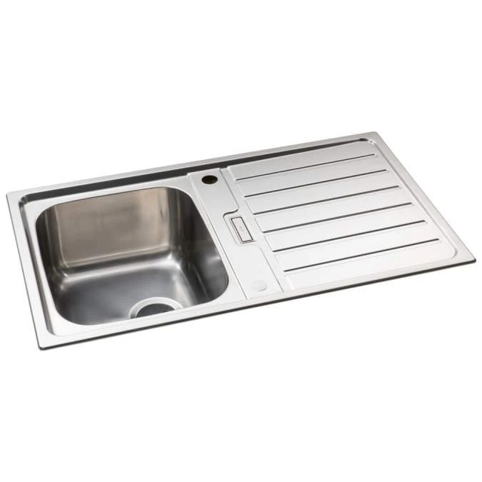 Abode Neron Compact 1 Bowl & Drainer Inset Kitchen Sink - Stainless Steel 2 Abode Neron Compact 1 Bowl & Drainer Inset Kitchen Sink - Stainless Steel - Image 2