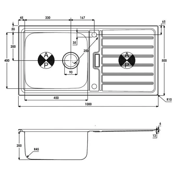 Abode Neron 1 Bowl Inset Stainless Steel Sink & Atlas Tap Pack 7 Abode Neron 1 Bowl Inset Stainless Steel Sink & Atlas Tap Pack - Image 7
