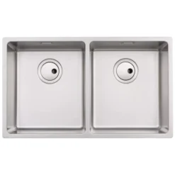 Abode Matrix R15 2 Bowl Undermount / Inset Kitchen Sink - Stainless Steel 700mm