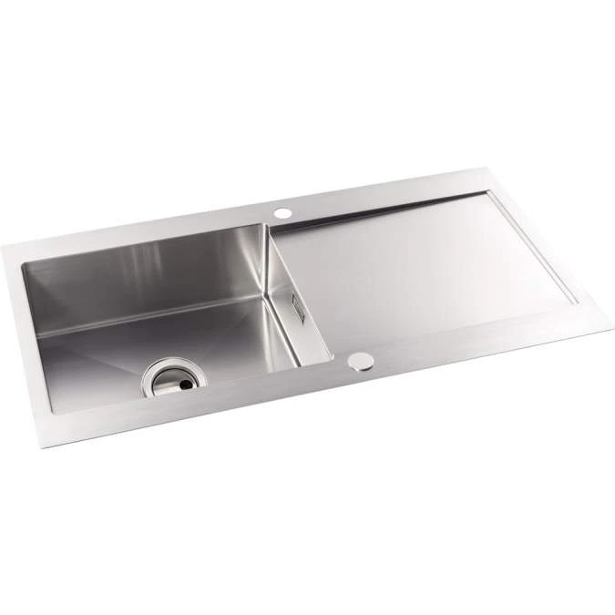 Abode Verve 1 Bowl & Drainer Inset Kitchen Sink - Stainless Steel 2 Abode Verve 1 Bowl & Drainer Inset Kitchen Sink - Stainless Steel - Image 2