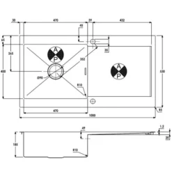 Abode Verve 1 Bowl & Drainer Inset Kitchen Sink - Stainless Steel 5 Abode Verve 1 Bowl & Drainer Inset Kitchen Sink - Stainless Steel -Roman Sales AW5136 LD