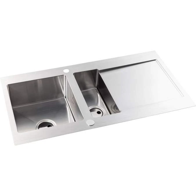 Abode Verve 1.5 Bowl & Drainer Inset Kitchen Sink - Stainless Steel 2 Abode Verve 1.5 Bowl & Drainer Inset Kitchen Sink - Stainless Steel - Image 2