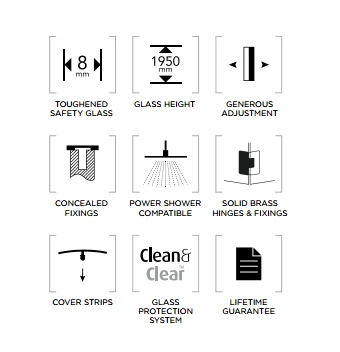Aquadart Inline 900mm Recess Hinge Shower Door 2 Aquadart Inline 900mm Recess Hinge Shower Door - Image 2