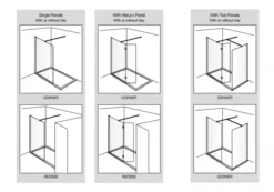 Aquadart 800mm Wetroom 10 Shower Screen 7 Aquadart 800mm Wetroom 10 Shower Screen -Roman Sales Aquadart Wetroom 10 Shower Panel Configurations 6