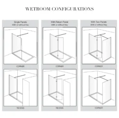 Aquadart 1200mm Wetroom 8 Shower Screen 6 Aquadart 1200mm Wetroom 8 Shower Screen -Roman Sales Aquadart Wetroom 8 Shower Panel Configurations 5