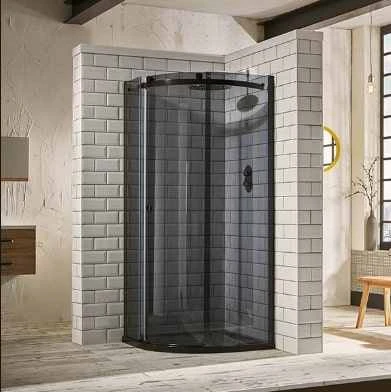 Aquaglass+ Sphere 900x900mm One Door Black Glass Quadrant Shower Enclosure 1 Aquaglass+ Sphere 900x900mm One Door Black Glass Quadrant Shower Enclosure