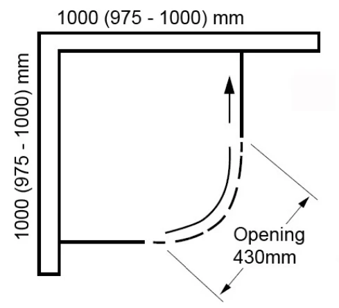 Aquaglass+ Sphere 1000x1000mm One Door Black Glass Quadrant Shower Enclosure 7 Aquaglass+ Sphere 1000x1000mm One Door Black Glass Quadrant Shower Enclosure - Image 7