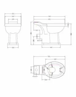 Bayswater Fitzroy Traditional Comfort Raised Height Toilet - Flush Handle 14 Bayswater Fitzroy Traditional Comfort Raised Height Toilet - Flush Handle -Roman Sales BAYC016 tech