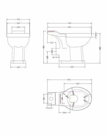 Bayswater Fitzroy Traditional Comfort Raised Height Toilet - Flush Handle 7 Bayswater Fitzroy Traditional Comfort Raised Height Toilet - Flush Handle - Image 7