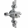 Bayswater Traditional Dual Outlet Exposed Shower Valve - White & Chrome