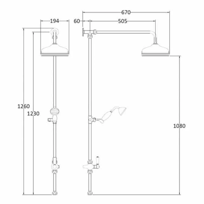 Bayswater Grand Rigid Riser Shower Kit - White & Chrome 2 Bayswater Grand Rigid Riser Shower Kit - White & Chrome - Image 2