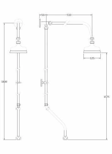 Bayswater Traditional Rigid Riser Kit For Bath Shower Mixer Tap 2 Bayswater Traditional Rigid Riser Kit For Bath Shower Mixer Tap - Image 2