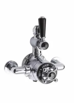 Bayswater Traditional Grand Rigid Riser Shower Kit - Black & Chrome -Roman Sales BAYS411 1