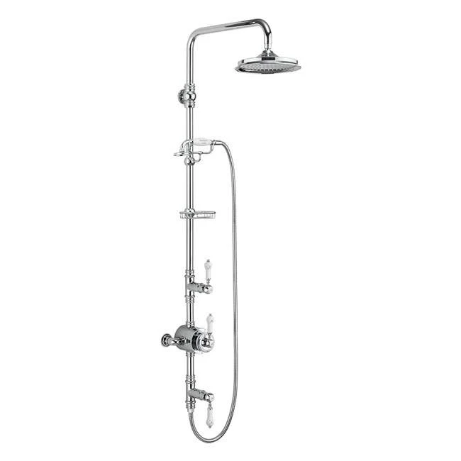 Burlington Stour Exposed Traditional Shower With Rigid Riser, Fixed Head, Hose & Handset - BF3S 1 Burlington Stour Exposed Traditional Shower With Rigid Riser, Fixed Head, Hose & Handset - BF3S