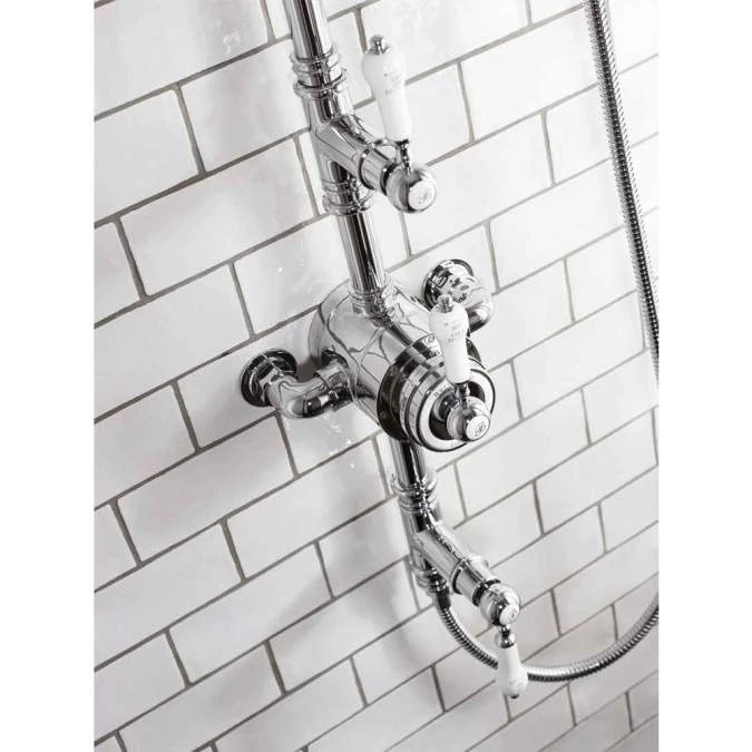 Burlington Stour Exposed Traditional Shower With Rigid Riser, Fixed Head, Hose & Handset - BF3S 2 Burlington Stour Exposed Traditional Shower With Rigid Riser, Fixed Head, Hose & Handset - BF3S - Image 2