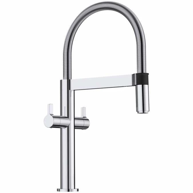 Blanco Culina - S Mini Twin Lever Pull Out Chrome Kitchen Tap - 525197 1 Blanco Culina - S Mini Twin Lever Pull Out Chrome Kitchen Tap - 525197