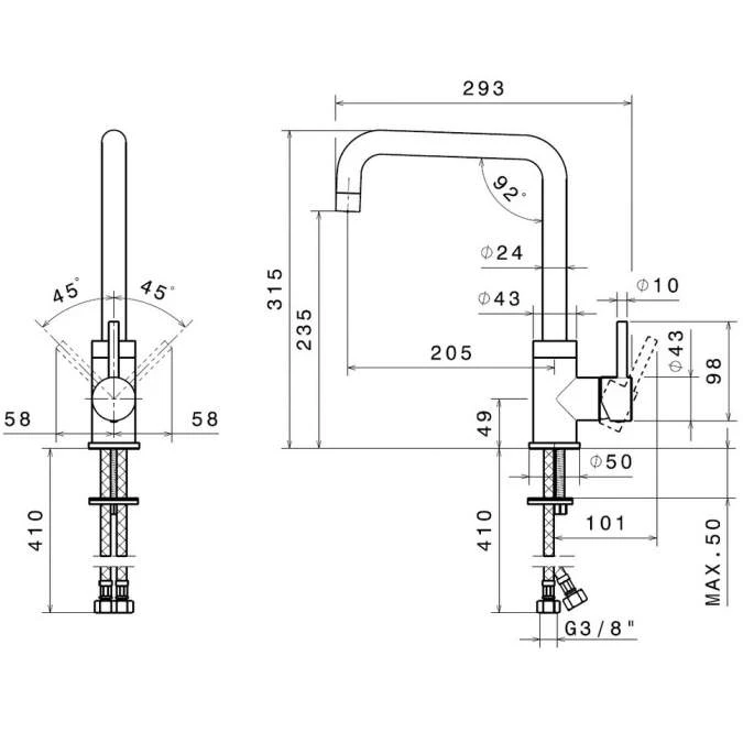 Prima+ 1.5 Bowl R25 Rev. Undermount Kitchen Sink & Riace Single Lever Tap Pack 5 Prima+ 1.5 Bowl R25 Rev. Undermount Kitchen Sink & Riace Single Lever Tap Pack - Image 5