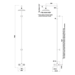 Burlington Tay Traditional Wall Mounted Bath Shower Mixer Tap Rigid Riser - Fixed Head - BT2WS 11 Burlington Tay Traditional Wall Mounted Bath Shower Mixer Tap Rigid Riser - Fixed Head - BT2WS -Roman Sales BT2WS V16 17 60 LD