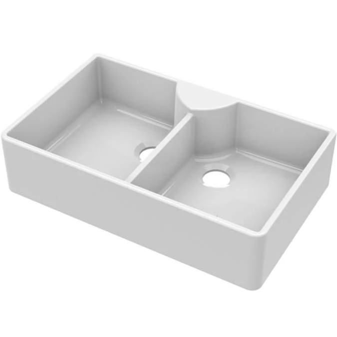 NUIE Butler Fireclay Sink With Stepped Weir 895 X 550 X 220mm 1 NUIE Butler Fireclay Sink With Stepped Weir 895 X 550 X 220mm