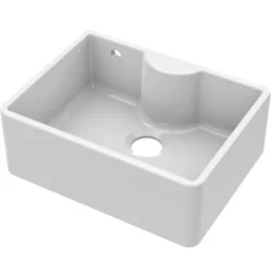 NUIE Butler Fireclay Sink With Central Waste, Overflow And Tap Ledge 595 X 450 X 220mm