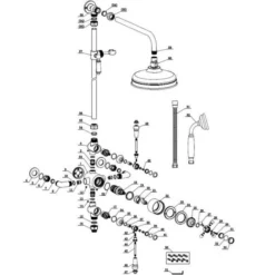 Bali Thermostatic Shower Kit - Brushed Brass -Roman Sales Bali Brushed Brass Traditional Shower Parts