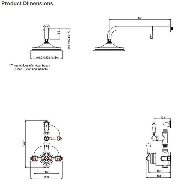 Burlington Stour Traditional Shower - Fixed Head - BF1S 3 Burlington Stour Traditional Shower - Fixed Head - BF1S - Image 3
