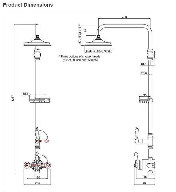 Burlington Stour Exposed Traditional Shower With Rigid Riser & Fixed Head - BF2S 3 Burlington Stour Exposed Traditional Shower With Rigid Riser & Fixed Head - BF2S - Image 3
