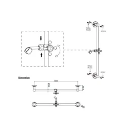 Burlington Avon Traditional Exposed Shower Valve Kit - BAF3S 15 Burlington Avon Traditional Exposed Shower Valve Kit - BAF3S -Roman Sales Burlington Handset Slide Rail Tech V33 1