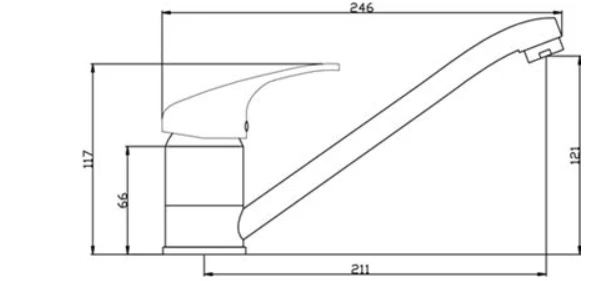 Cassellie Single Lever Mono Kitchen Tap - CP005 - CLEARANCE 2 Cassellie Single Lever Mono Kitchen Tap - CP005 - CLEARANCE - Image 2