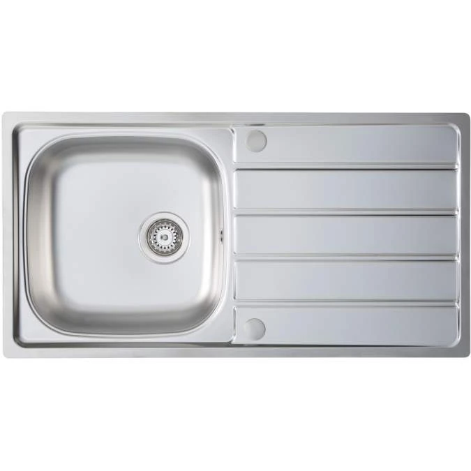 Prima 1 Bowl 965 X 500mm Inset Kitchen Sink - Stainless Steel 1 Prima 1 Bowl 965 X 500mm Inset Kitchen Sink - Stainless Steel