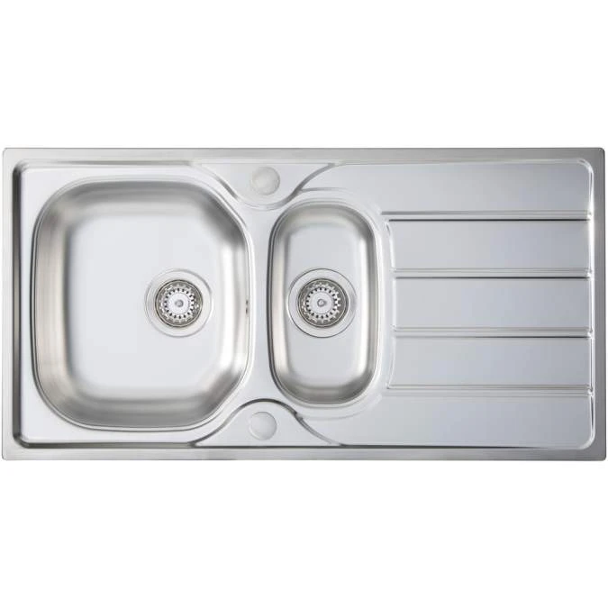 Prima 1.5 Bowl 965 X 500mm Inset Kitchen Sink - Stainless Steel 1 Prima 1.5 Bowl 965 X 500mm Inset Kitchen Sink - Stainless Steel