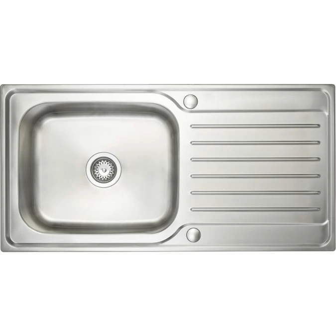 Prima Deep 1 Bowl & Drainer Inset Kitchen Sink - Polished Steel 1 Prima Deep 1 Bowl & Drainer Inset Kitchen Sink - Polished Steel