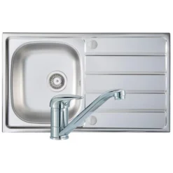Prima 1 Bowl 800 X 500mm Stainless Steel Sink & Single Lever Tap Pack