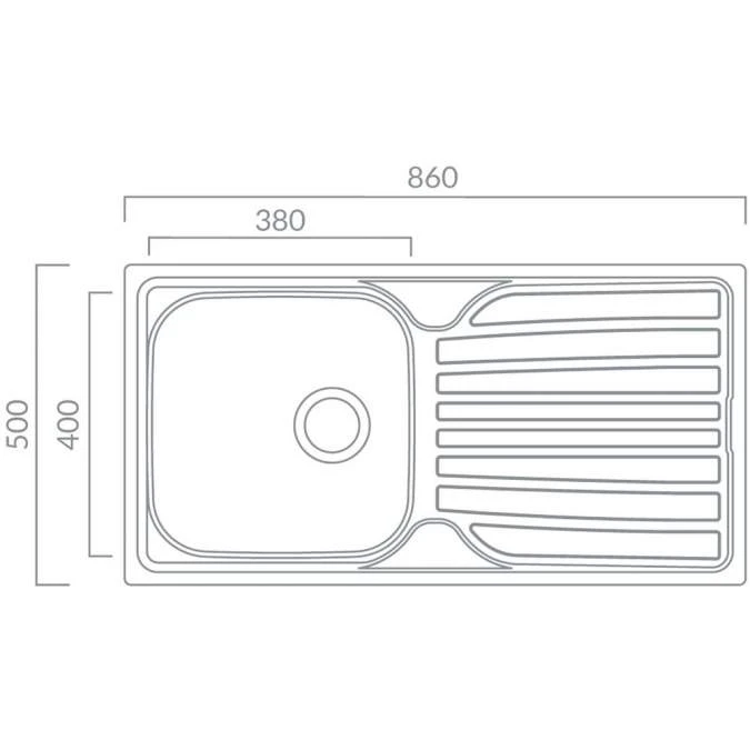 Prima 1 Bowl 800 X 500mm Stainless Steel Sink & Single Lever Tap Pack 3 Prima 1 Bowl 800 X 500mm Stainless Steel Sink & Single Lever Tap Pack - Image 3