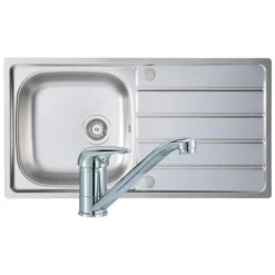 Prima 1 Bowl 965 X 500mm Stainless Steel Sink & Single Lever Tap Pack