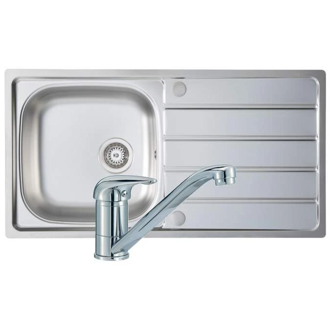 Prima 1 Bowl 965 X 500mm Stainless Steel Sink & Single Lever Tap Pack 1 Prima 1 Bowl 965 X 500mm Stainless Steel Sink & Single Lever Tap Pack