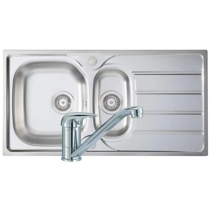 Prima 1.5 Bowl 965 X 500mm Stainless Steel Sink & Single Lever Tap Pack 1 Prima 1.5 Bowl 965 X 500mm Stainless Steel Sink & Single Lever Tap Pack