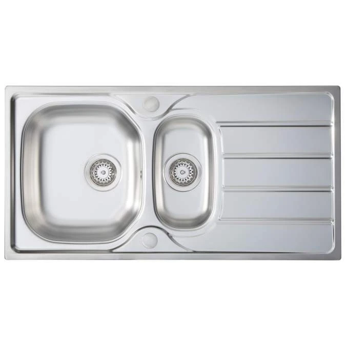 Prima 1.5 Bowl 965 X 500mm Stainless Steel Sink & Single Lever Tap Pack 2 Prima 1.5 Bowl 965 X 500mm Stainless Steel Sink & Single Lever Tap Pack - Image 2