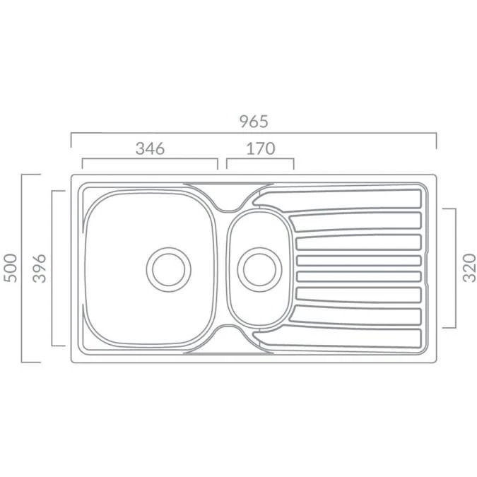 Prima 1.5 Bowl 965 X 500mm Stainless Steel Sink & Single Lever Tap Pack 4 Prima 1.5 Bowl 965 X 500mm Stainless Steel Sink & Single Lever Tap Pack - Image 4