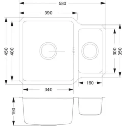Prima+ 1.5 Bowl R25 Rev. Undermount Kitchen Sink & Riace Single Lever Tap Pack 8 Prima+ 1.5 Bowl R25 Rev. Undermount Kitchen Sink & Riace Single Lever Tap Pack -Roman Sales CPR052 LD