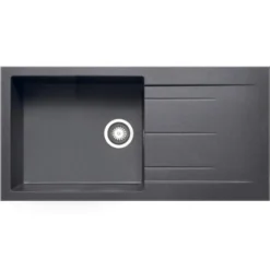 Prima+ Gun Metal Granite 1 Bowl Inset Kitchen Sink
