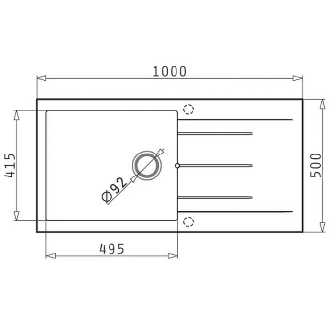 Prima+ Gun Metal Granite 1 Bowl Inset Kitchen Sink 2 Prima+ Gun Metal Granite 1 Bowl Inset Kitchen Sink - Image 2