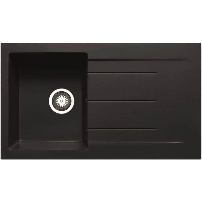 Prima+ Compact Black Granite 1 Bowl Inset Kitchen Sink 1 Prima+ Compact Black Granite 1 Bowl Inset Kitchen Sink