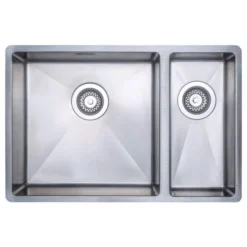 Prima+ Large 1.5 Bowl R10 Left Hand Inset Undermount Kitchen Sink - Stainless Steel