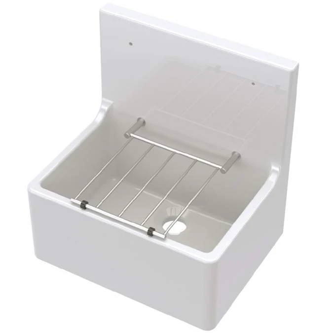 NUIE Fireclay Cleaner Sink 515 X 535 X 393mm 1 NUIE Fireclay Cleaner Sink 515 X 535 X 393mm