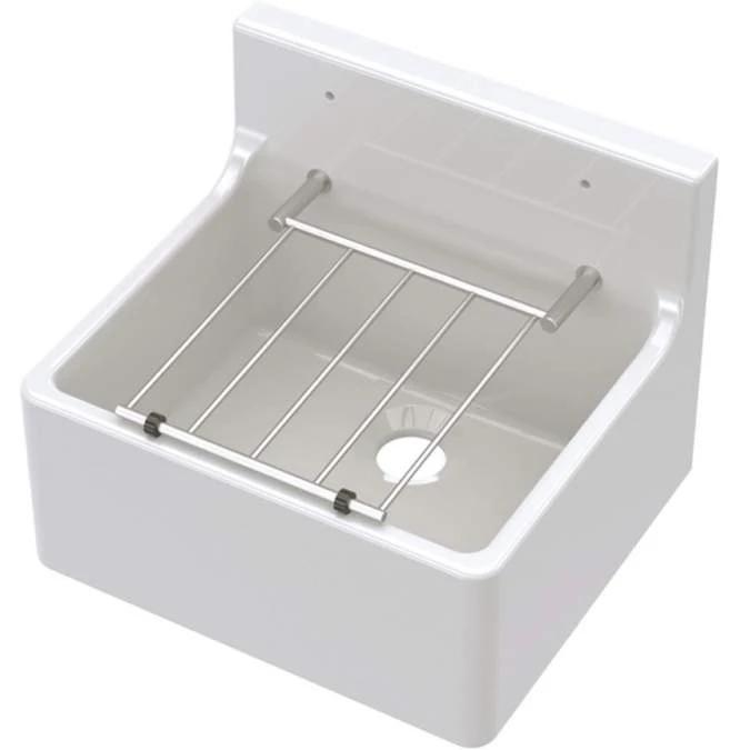 NUIE Fireclay Cleaner Sink 455 X 362 X 396mm 1 NUIE Fireclay Cleaner Sink 455 X 362 X 396mm
