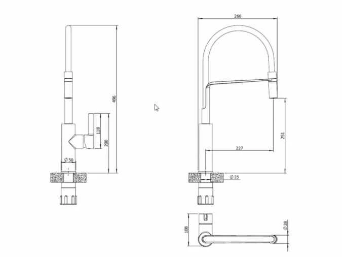 Jeroni Chef White & Grey Pull Out Kitchen Mixer Tap - Francis Pegler Comap 2 Jeroni Chef White & Grey Pull Out Kitchen Mixer Tap - Francis Pegler Comap - Image 2