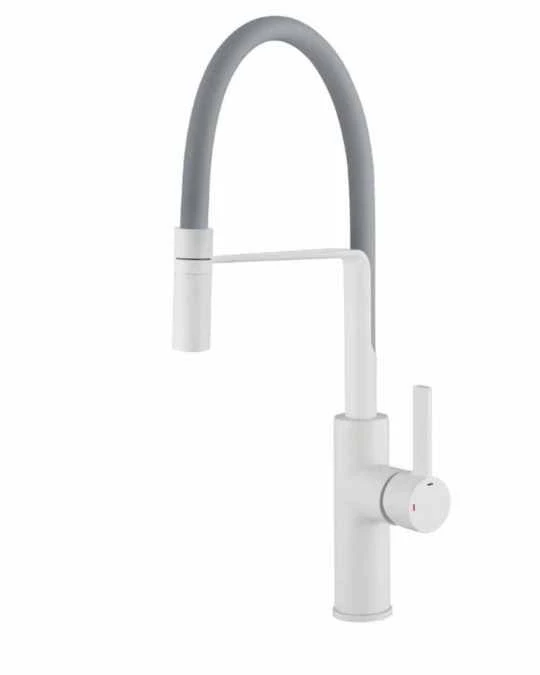 Jeroni Chef White & Grey Pull Out Kitchen Mixer Tap - Francis Pegler Comap 1 Jeroni Chef White & Grey Pull Out Kitchen Mixer Tap - Francis Pegler Comap