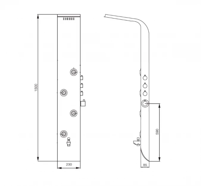 Shower Panel Curve Neo By Jaquar 2 Shower Panel Curve Neo By Jaquar - Image 2