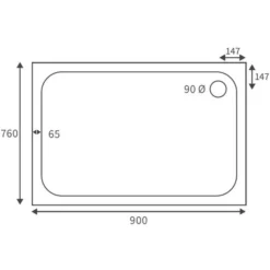 Deluxe 900 X 760mm Rectangular Stone Resin Shower Tray 5 Deluxe 900 X 760mm Rectangular Stone Resin Shower Tray -Roman Sales DIETP9022 LD 1156x742